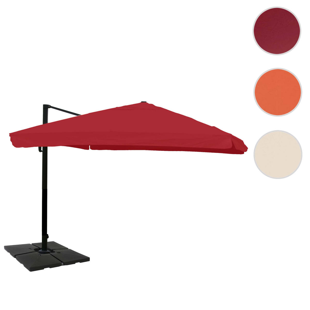 AMPELSCHIRM Bordeaux 300/400 cm - Bordeaux, Textil (400/300cm) - MCW