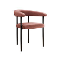 POLSTERSTUHL Aria - Schwarz/Rosa, Textil/Metall (61/73/56cm) - MIRJAN24