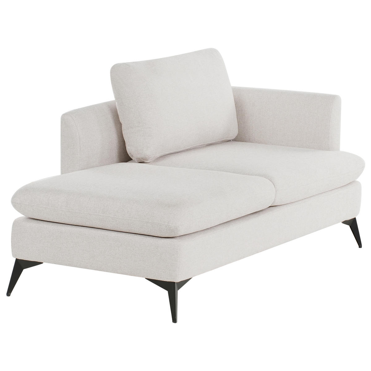 ČALOUNĚNÉ LEHÁTKO CHAISE LONGUE PRAVOSTRANNÉ Látka Světle béžové Sievoz - černá/béžová, textil (155/84/85cm) - Beliani