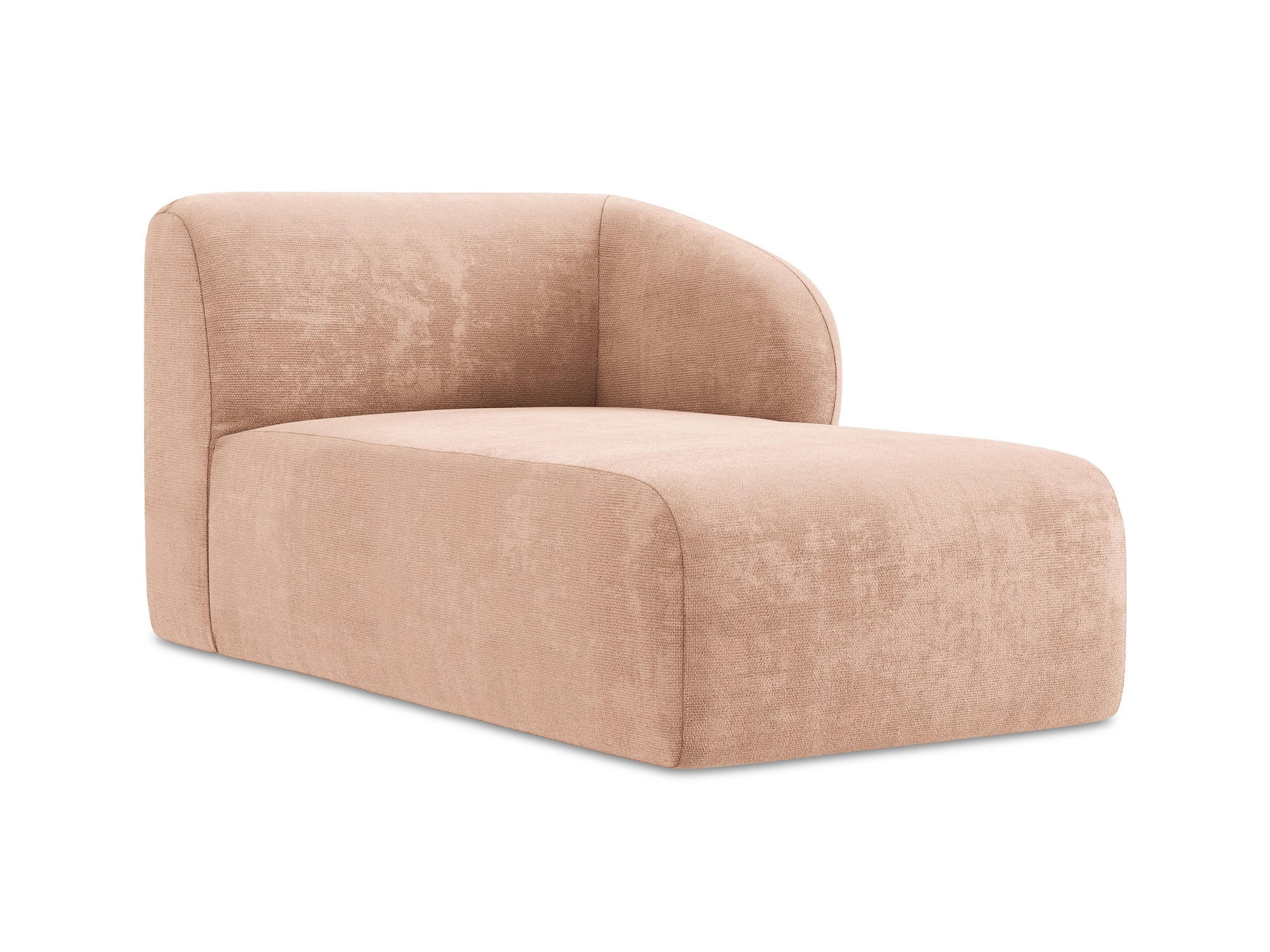 SOFAELEMENT Rechts Chenille Stoff Pink - Koralle/Schwarz, Holzwerkstoff/Kunststoff (91/75/166cm) - Makamii