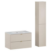 BADMÖBEL-SET 2-TLG. Durango-56 - Beige, Holzwerkstoff (140/190/47cm) - Lomado