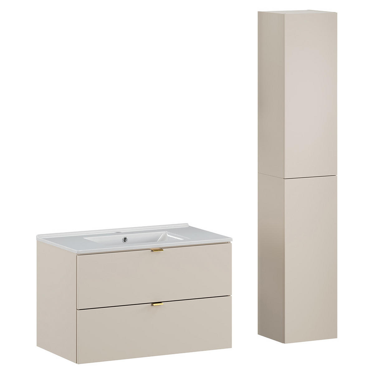WASCHBECKENSCHRANK Durango-56 - Beige, Holzwerkstoff (80/50/46cm) - Lomado