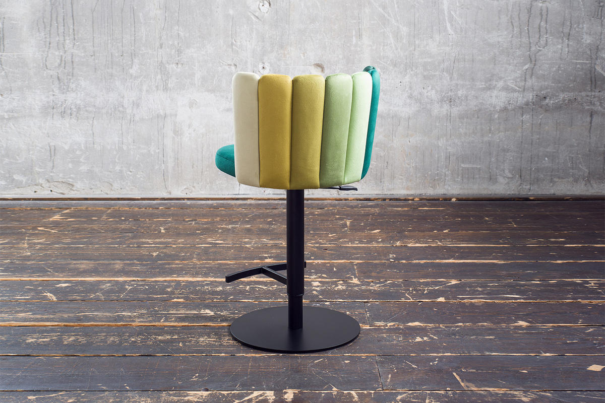 BARHOCKER JADA Grün Velvet - Schwarz/Grün, Kunststoff/Textil (55/85/53cm) - KAWOLA