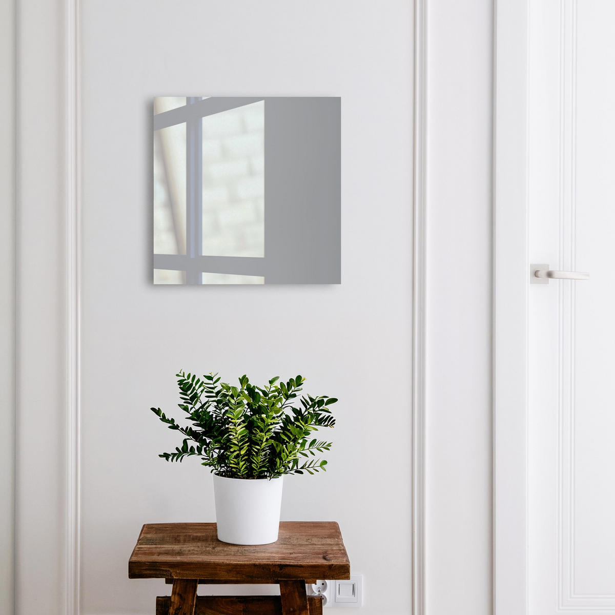 SCHLÜSSELBOX Weiß 30x30 cm – Türöffnung nach rechts - Grau - Grau, Metall (30/30/5cm) - TULUP