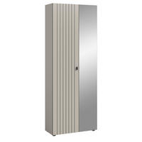 GARDEROBENSCHRANK Kaschmir 70 x 192 cm, Schuhschrank mit variabler Inneneinteilung - Kaschmir/Schwarz, Glas/Holzwerkstoff (70/192/37cm) - Inn.Furn