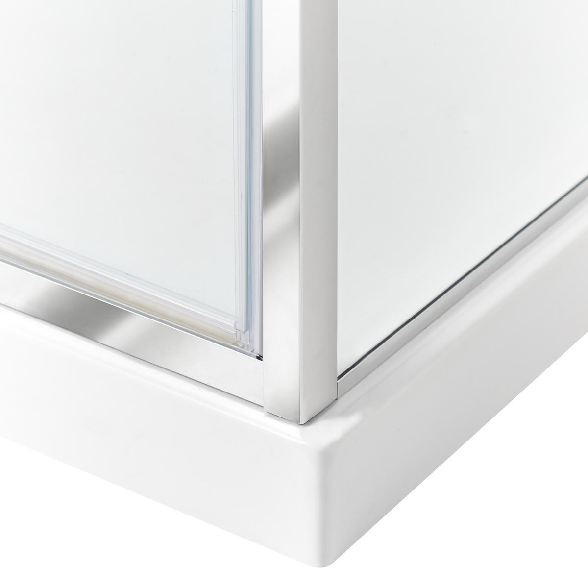 DUSCHKABIN 80/80/185 cm silver Darli - Transparent/Silverfärgad, Glas (80/80/185cm) - Beliani