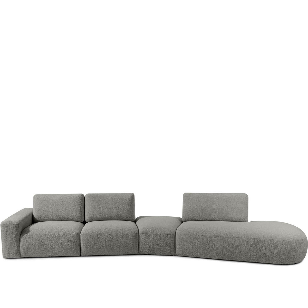 5-SITZER ECKSOFA ZUCCO Boucle rechts, Grau - Grau, Textil (430/84/105cm) - KONSIMO®