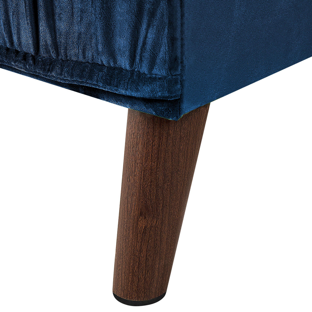 3-SITZER-ECKSOFA Samtstoff Marineblau rechtsseitig Grena - Hellblau, Textil (231/152cm) - Beliani