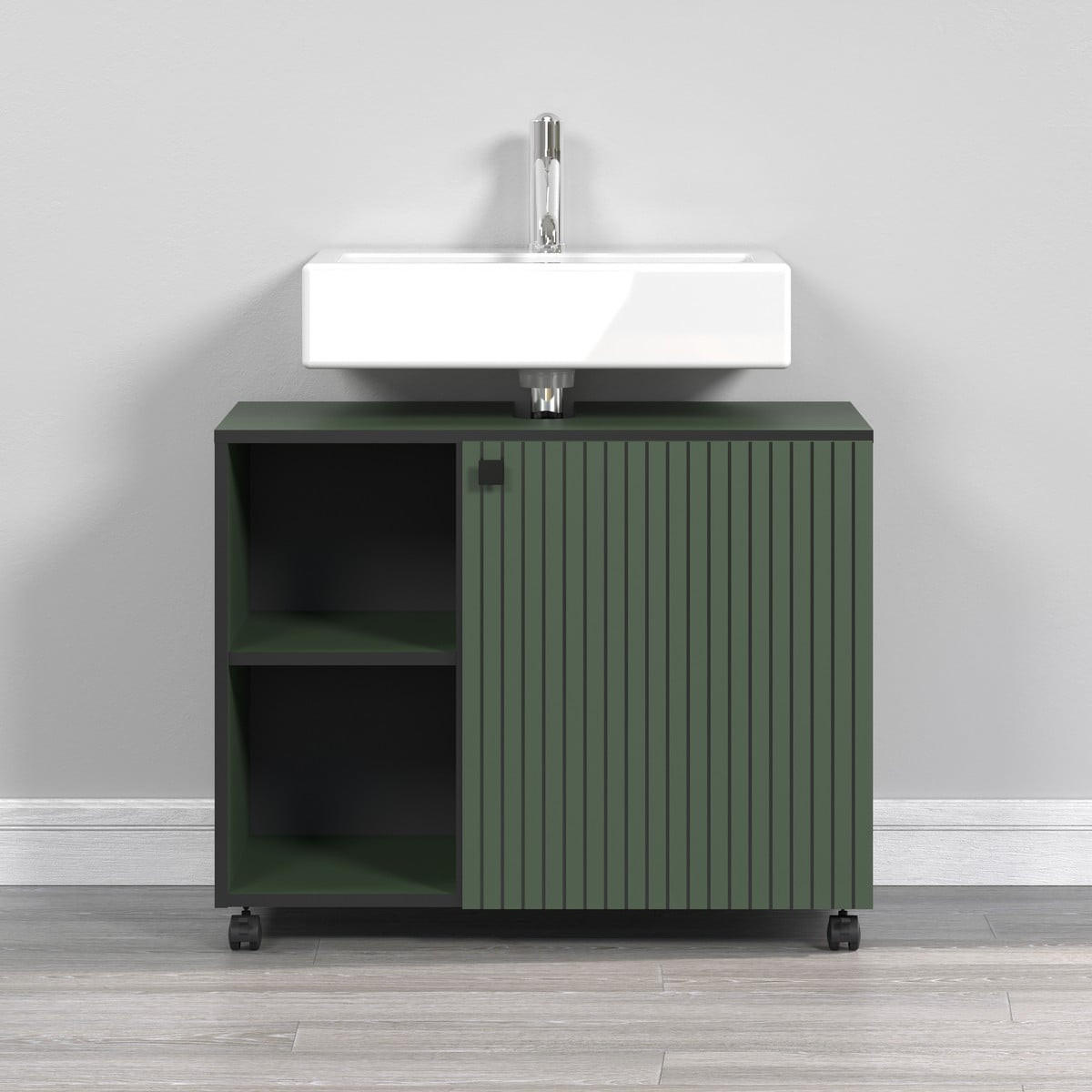 WASCHBECKENUNTERSCHRANK PureBliss Grün - Grün, Holzwerkstoff (80/64/42cm) - Trendteam