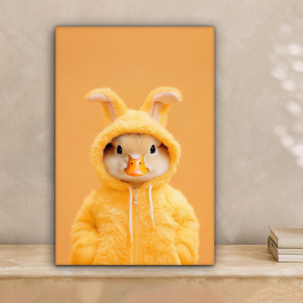 SLIKA NA PLATNU Kostum zajca 20x30 cm - rumena, tekstil (20/30cm) - MuchoWow