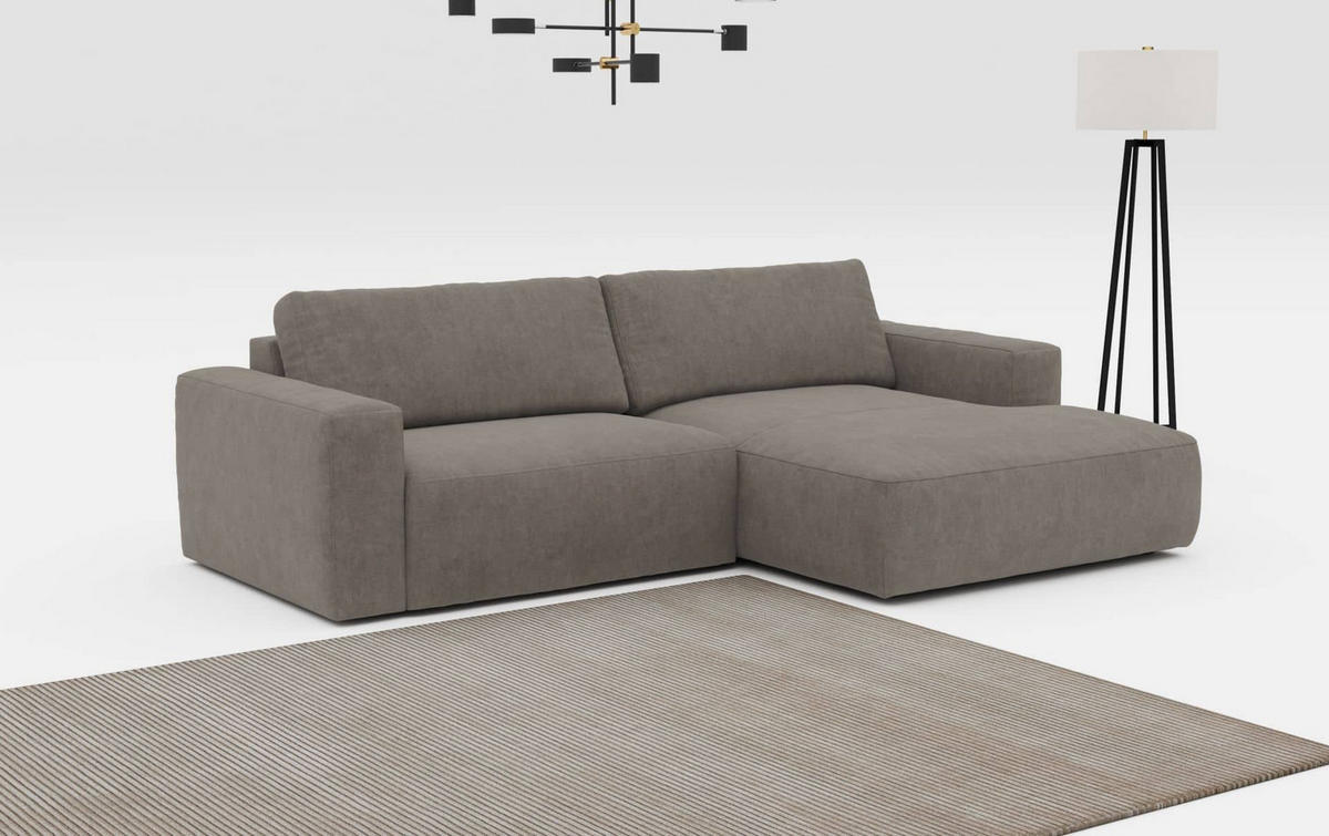 ECKSOFA mit losen Rückenkissen, wasserabweisender All Senses Stoff - Schwarz/Grau, Holz/Kunststoff (175/288cm) - Cotta