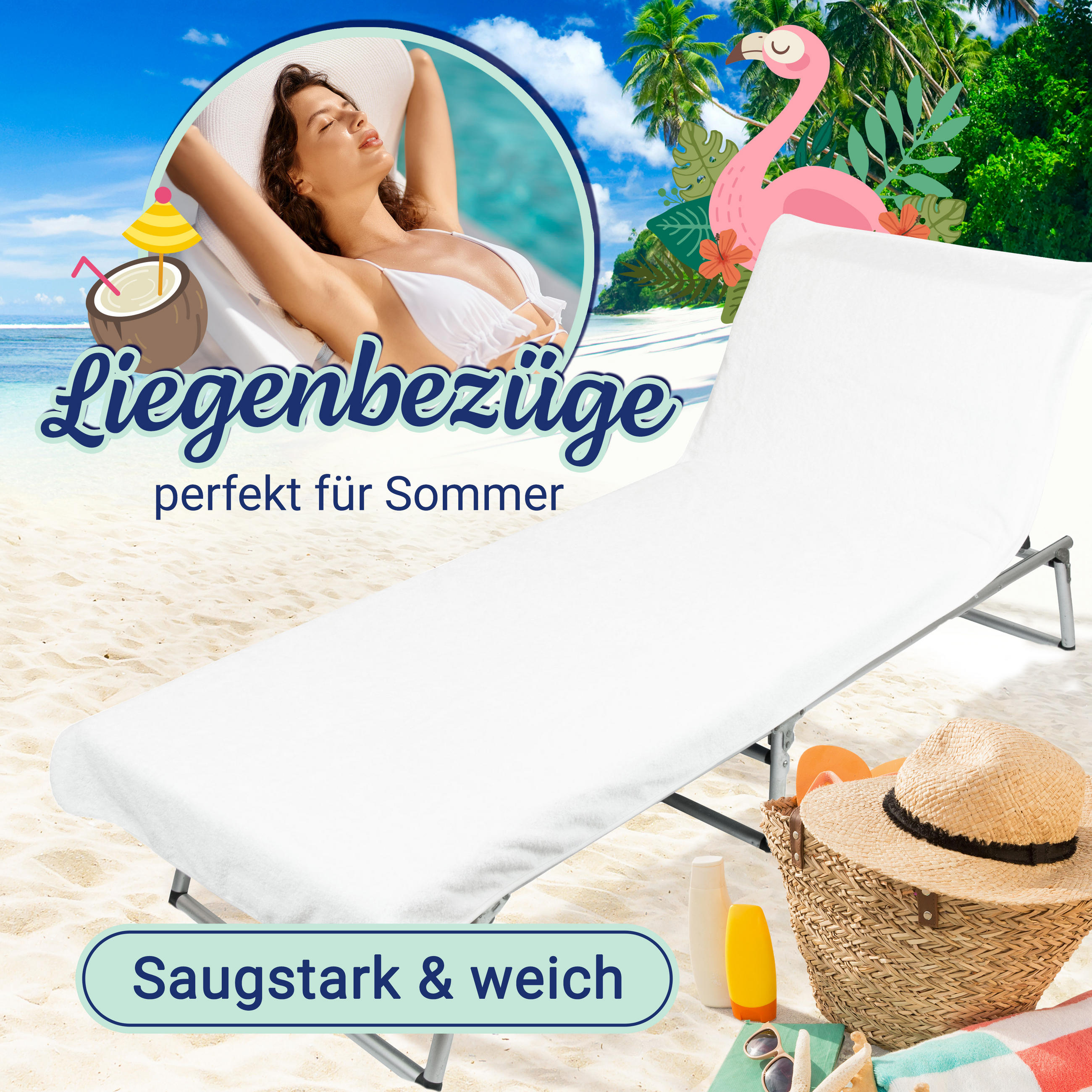 STRANDTUCH, 75x215 cm, 100% Baumwolle, Weiß - Weiß, Textil (75/215cm) - Zollner