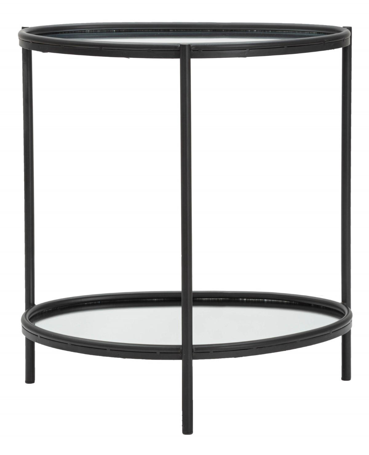 TISCH mit Spiegelplatten Schwarz 36,8/53,3/58,4 cm - Schwarz, Glas (36.8/53.3/58.4cm) - Mauro Ferretti