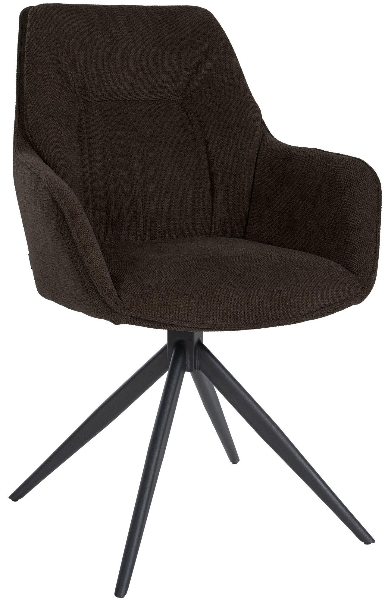 ARMLEHNENSTUHL Metall braun - Schwarz/Braun, Textil/Metall (58/91/62cm) - CLP