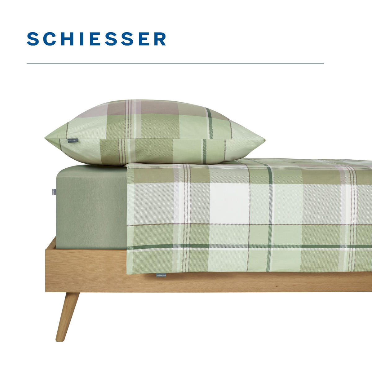 BETTWÄSCHESET Ate - Renforcé - 2-teilig - 135 x 200 cm - Grün - Grün, Textil (135/200cm) - SCHIESSER