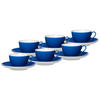 KAFFEETASSEN MIT UNTERTASSEN Doppio Indigo Blau 200 ml 6er Set - Blau, Keramik (16/8/16cm) - Ritzenhoff Breker