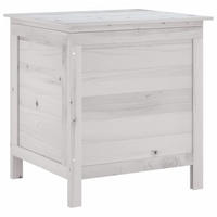 GARTENTRUHE Weiß 50x49x56,5 cm Massivholz Tanne - Weiß, Holzwerkstoff (50/56.5/49cm) - furnicato