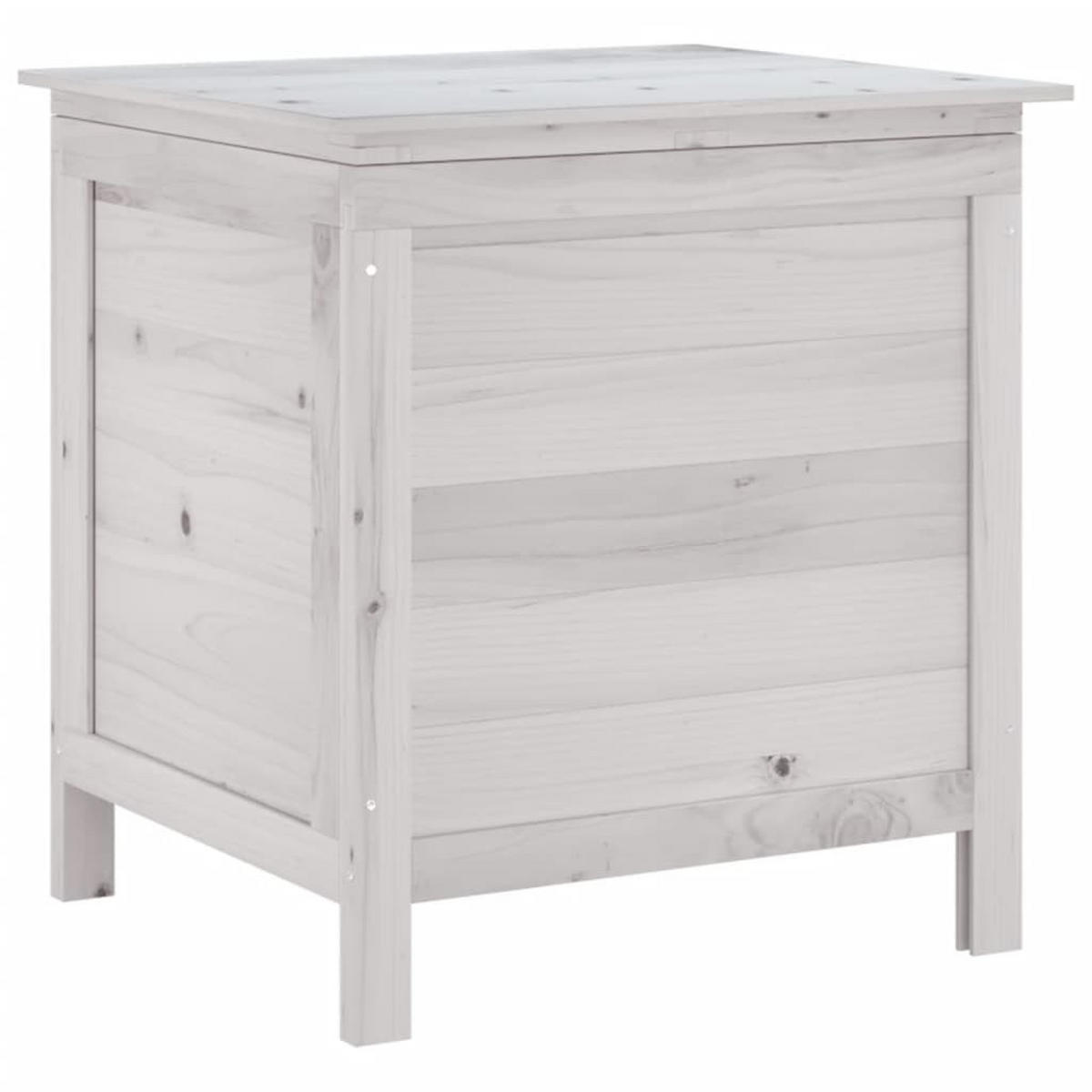 GARTENTRUHE Weiß 50x49x56,5 cm Massivholz Tanne - Weiß, Holzwerkstoff (50/56.5/49cm) - furnicato