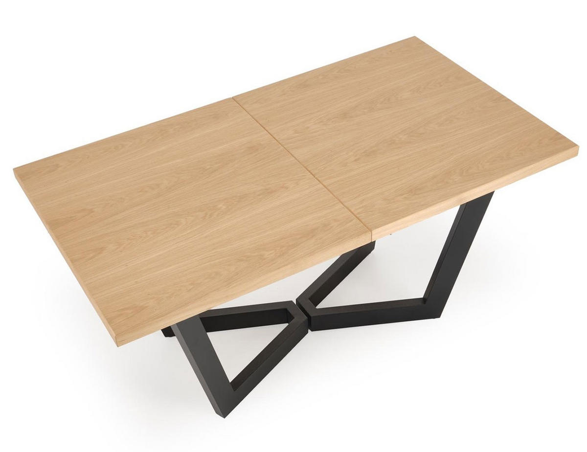 ESSTISCH Massive Eiche Natur / schwarz 250 / 90 / 77cm - Eichefarben/Schwarz, Holz/Holzwerkstoff (90/250/77cm) - Feldmann-Wohnen