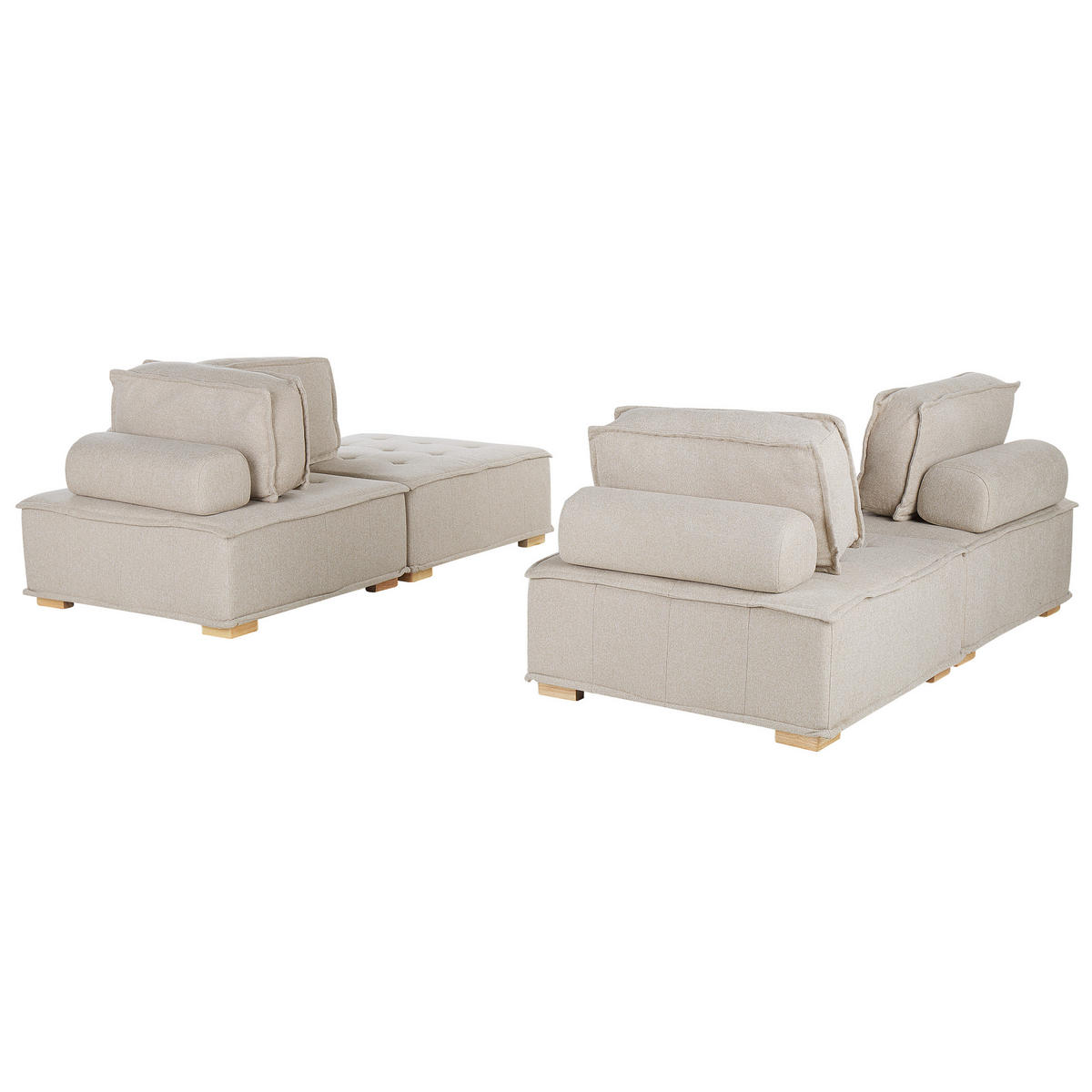 4-SITZER SOFA SET Polsterbezug Beige Tibro - Beige, Textil (200/40/100cm) - Beliani