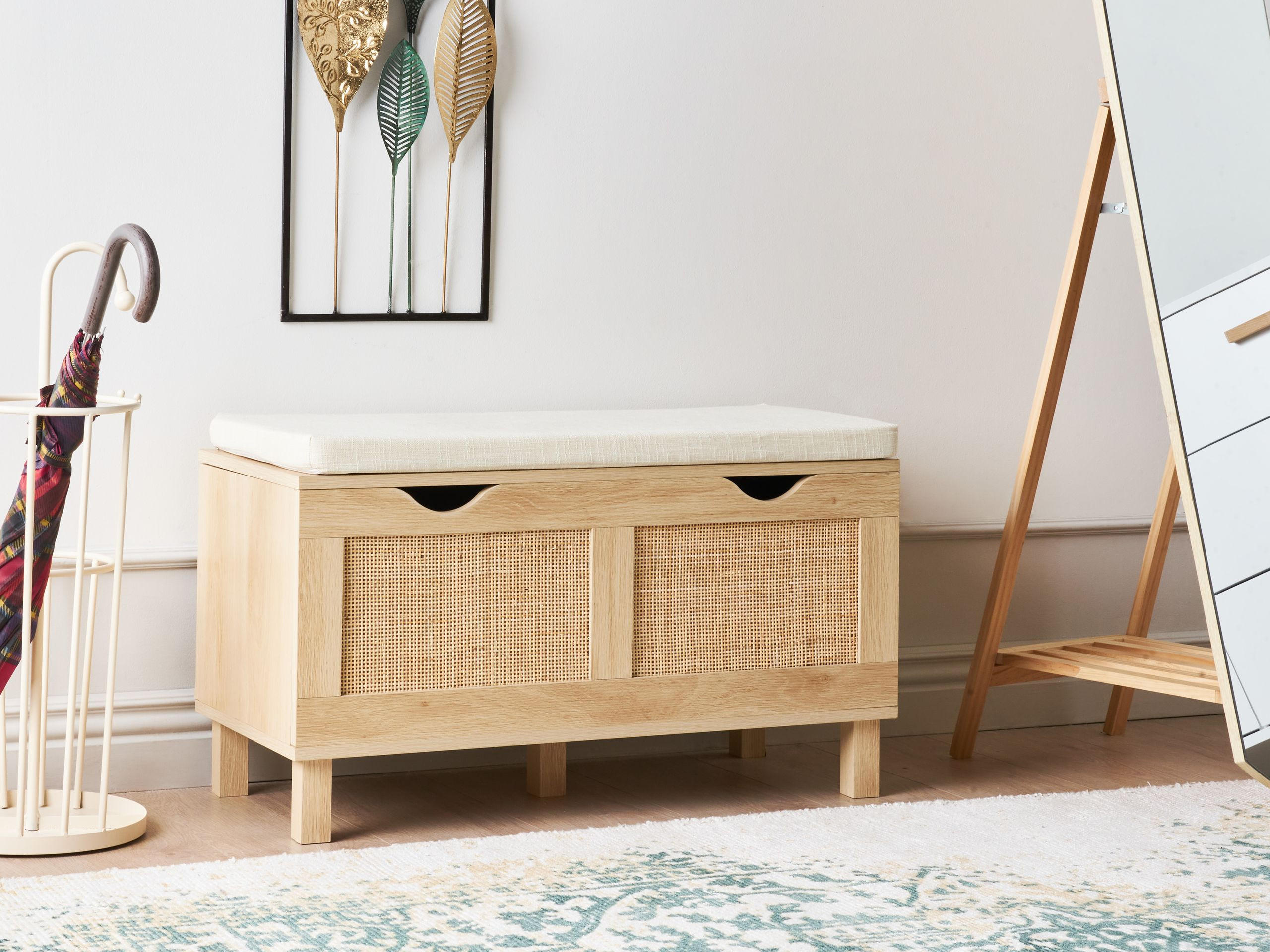 TRUHENBANK Hellbraun Washington - Hellbraun, Holzwerkstoff (80/47/35cm) - Beliani