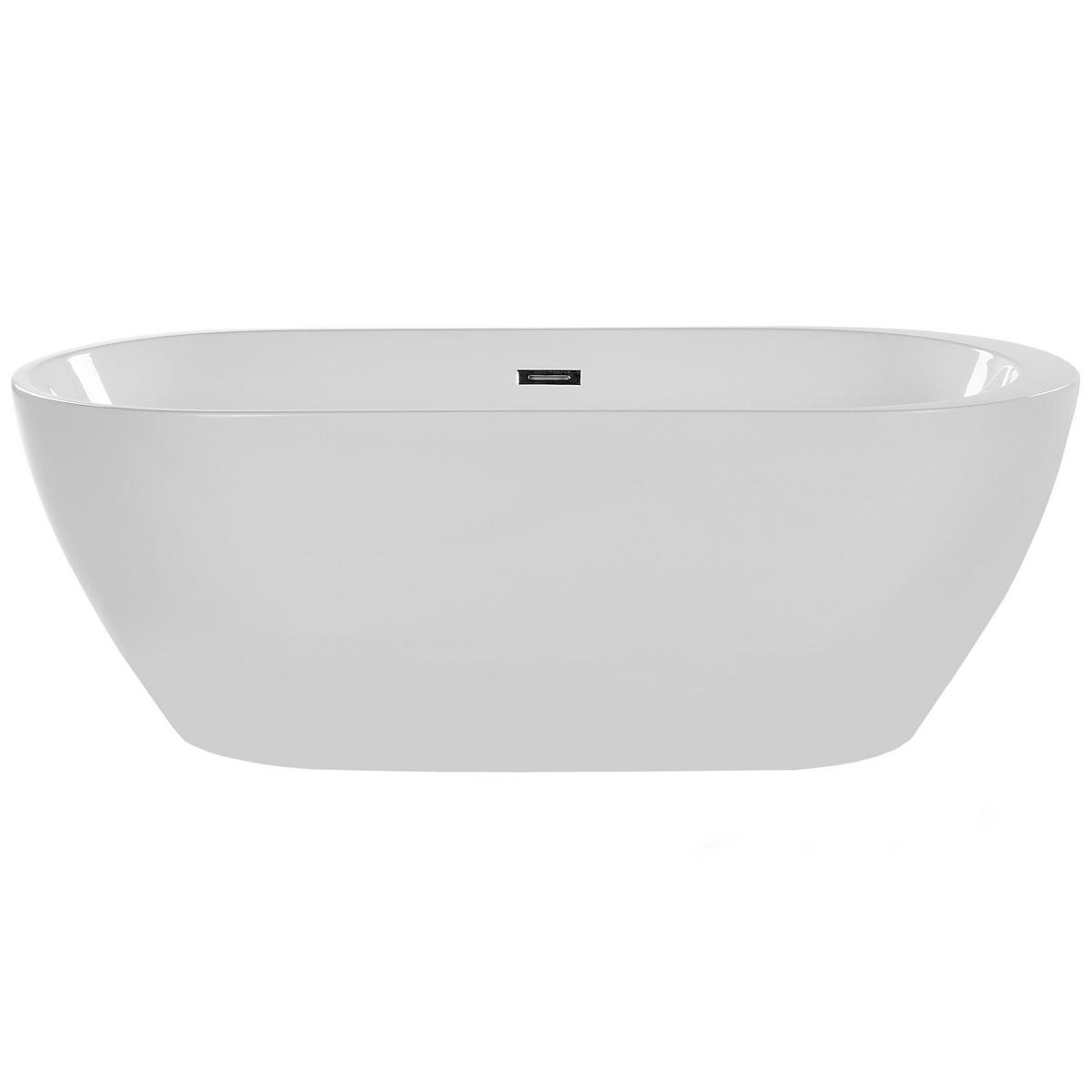 BADEWANNE FREISTEHEND 75x150x58 cm weiß Nevis - Weiß, Kunststoff (75/58/150cm) - Beliani