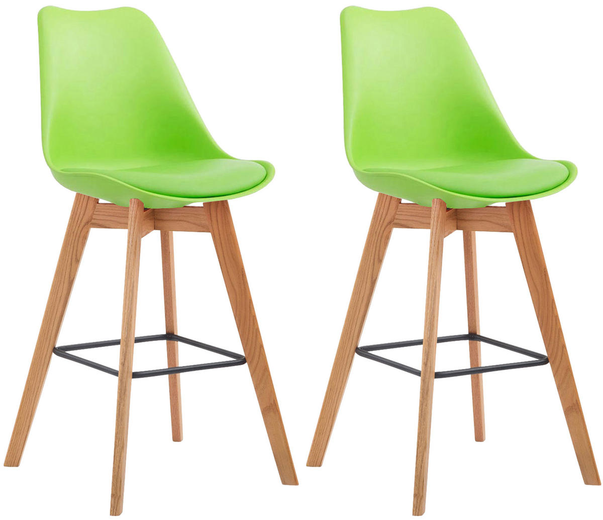 BARHOCKER 2er Set Meta Kunststoff natura grün - Grün, Holz/Kunststoff (48/112/56cm) - TPFLiving