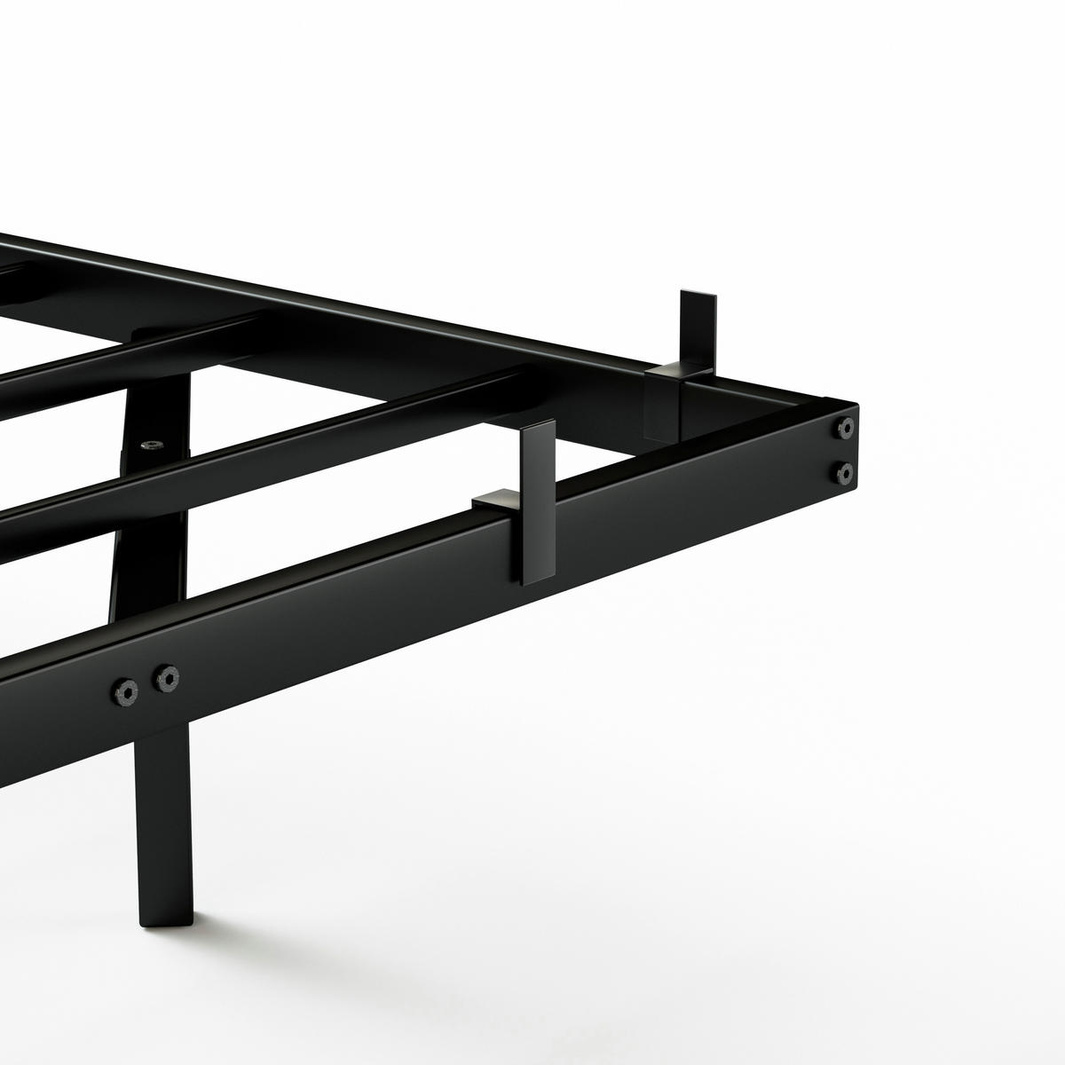 METALLBETT 140/200 cm in Schwarz mit LED, USB und Type-C - Schwarz, Metall (140/200cm) - CHICFURN