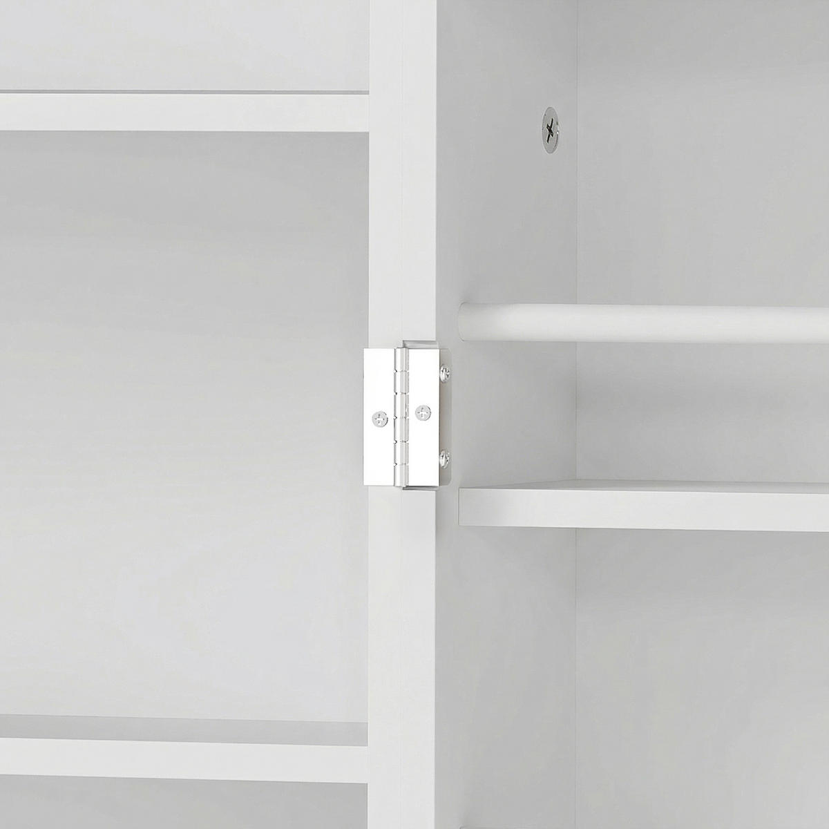 MEHRZWECKSCHRANK DE-11337 5 Böden & 12 Türregale Weiß - Weiß, Holzwerkstoff (29/119.5/58cm) - ComfortXL