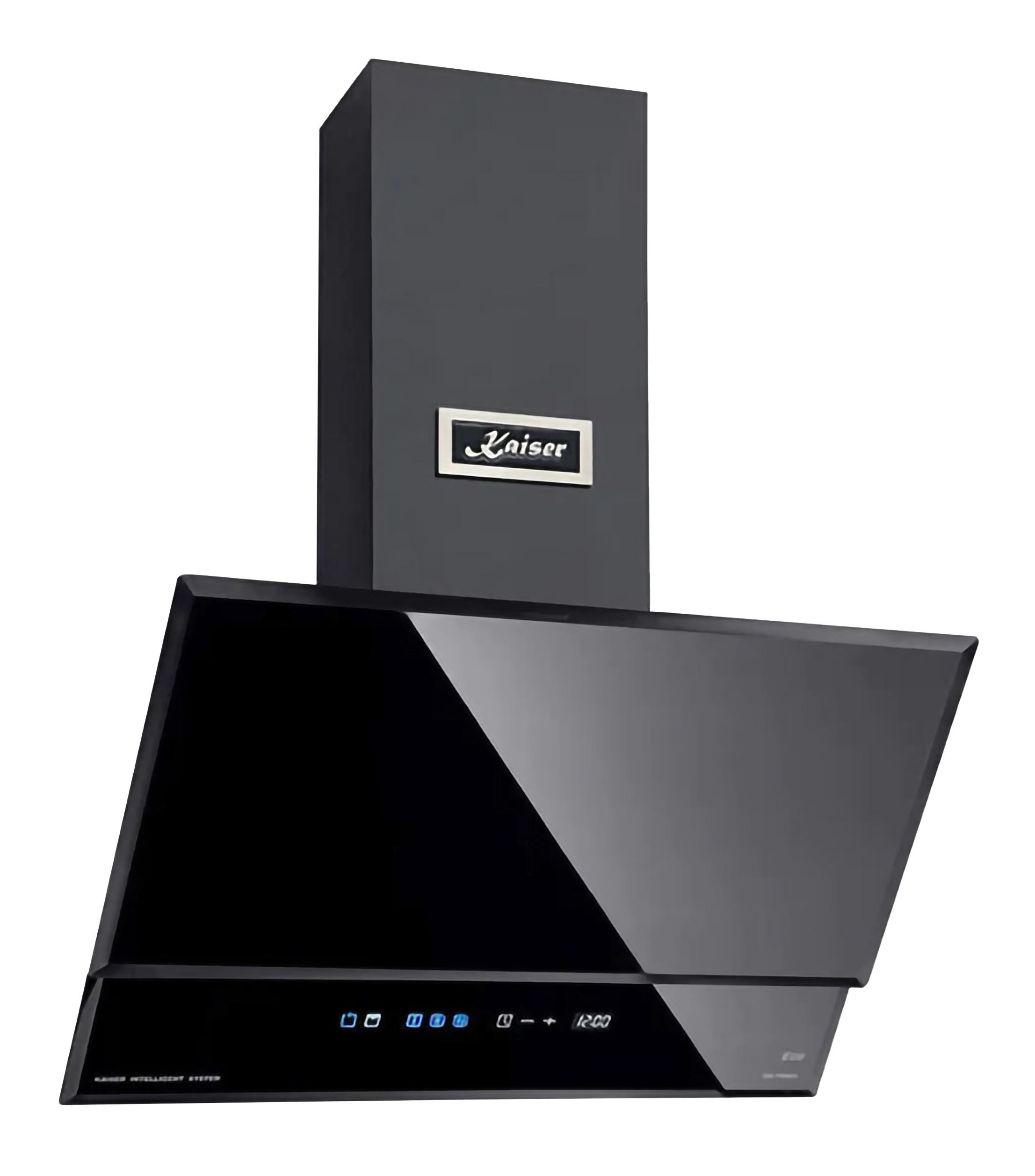 DUNSTABZUGSHAUBE AT 6410 F Eco 60 cm Schwarz - Schwarz, Glas/Metall (60/77/37.5cm) - Kaiser Küchengeräte