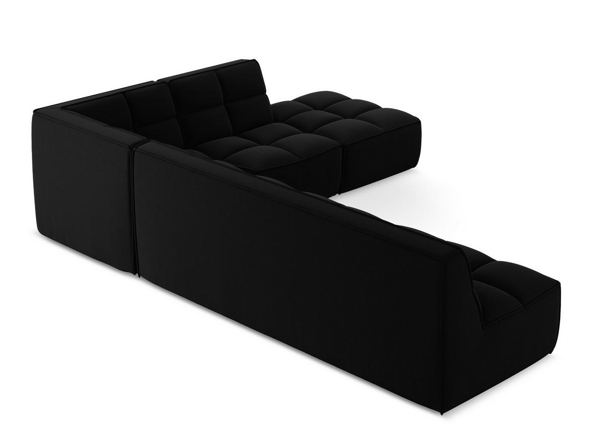 ECKSOFA Beidseitig Samt Stoff Schwarz - Schwarz, Kunststoff/Textil (308/258cm) - Makamii
