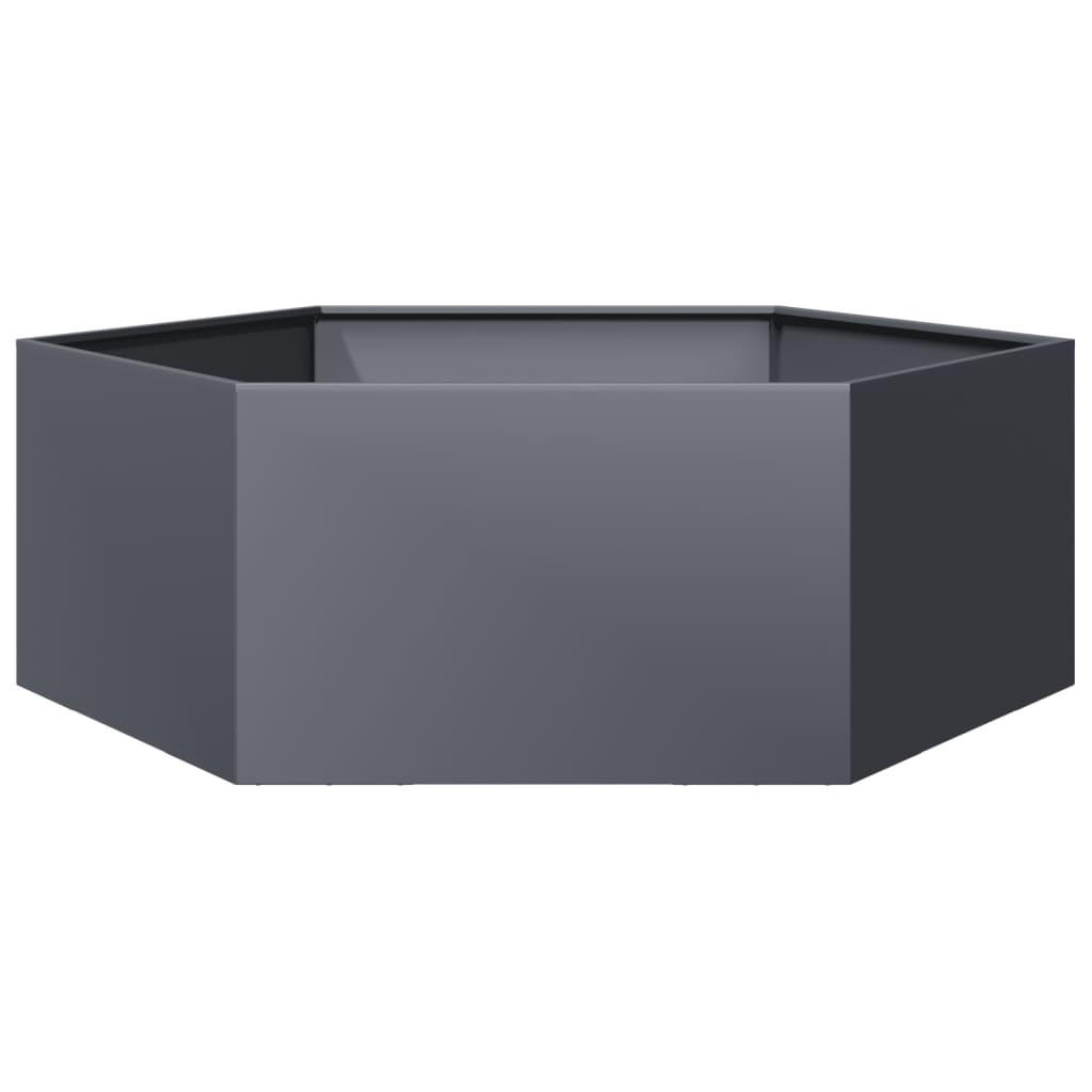 PFLANZKÜBEL Anthrazit Sechseckig 138/120/45 Stahl - Anthrazit, Metall (138/45/120cm) - vidaXL