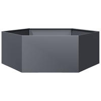 PFLANZKÜBEL Anthrazit Sechseckig 138/120/45 Stahl - Anthrazit, Metall (138/45/120cm) - vidaXL