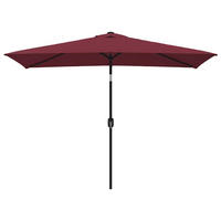 SONNENSCHIRM Mit Metall-Mast 300/200 Cm Bordeauxrot - Rot, Textil (300/200cm) - vidaXL