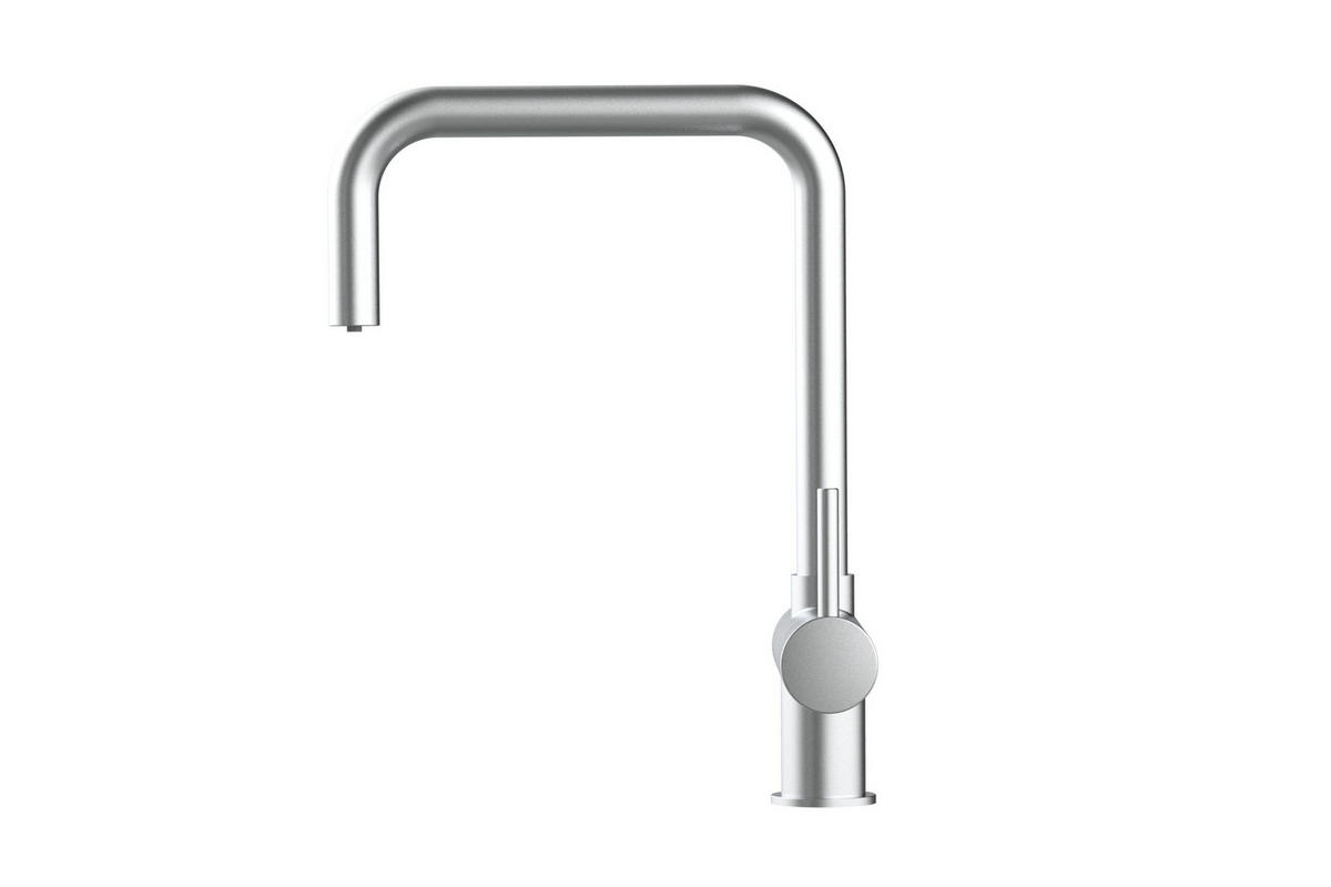 NIEDERDRUCK-3-WEGE-KÜCHENARMATUR, Edelstahl Massiv aus Chirurgenstahl, Gebürstet, 560° schwenkbar - Edelstahlfarben, Metall (22/37/22cm) - VIZIO