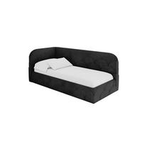 EINZELLBETT Jugendbett mit Bettkasten, Rechts - ELRY 100x200 Schwarz - Anthrazit, Holzwerkstoff/Textil (100/200cm) - ALTDECOR