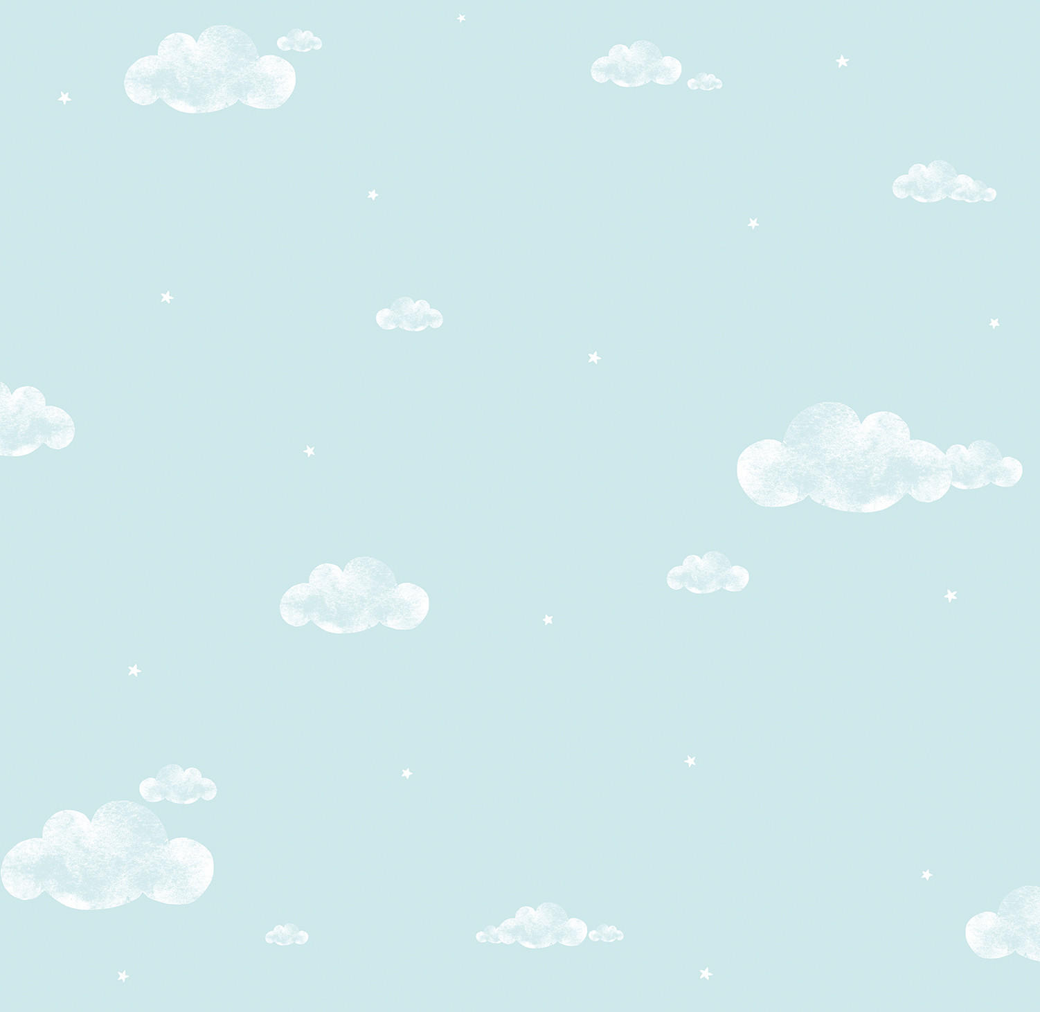 TAPETE kleine Wolken 53 cm x 10 m - Blau, Papier (53/0.1cm) - Sanders & Sanders