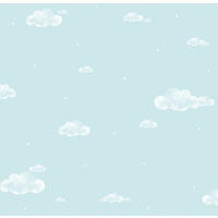 TAPETE kleine Wolken 53 cm x 10 m - Blau, Papier (53/0.1cm) - Sanders & Sanders