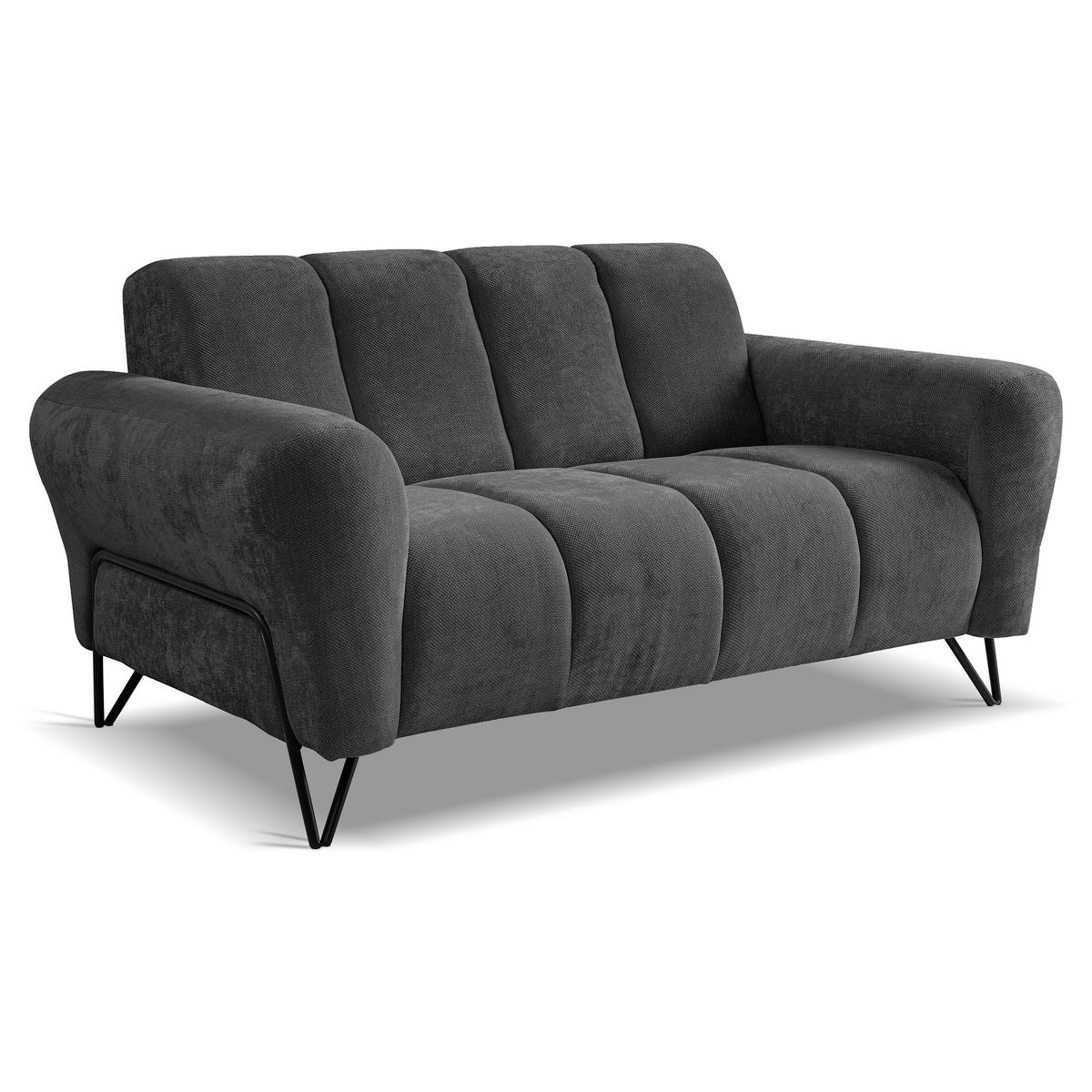2-SITZER SOFA Volare ohne Schlaffunktion Anthrazit - Anthrazit/Schwarz, Textil/Metall (160/83/98cm) - Beautysofa