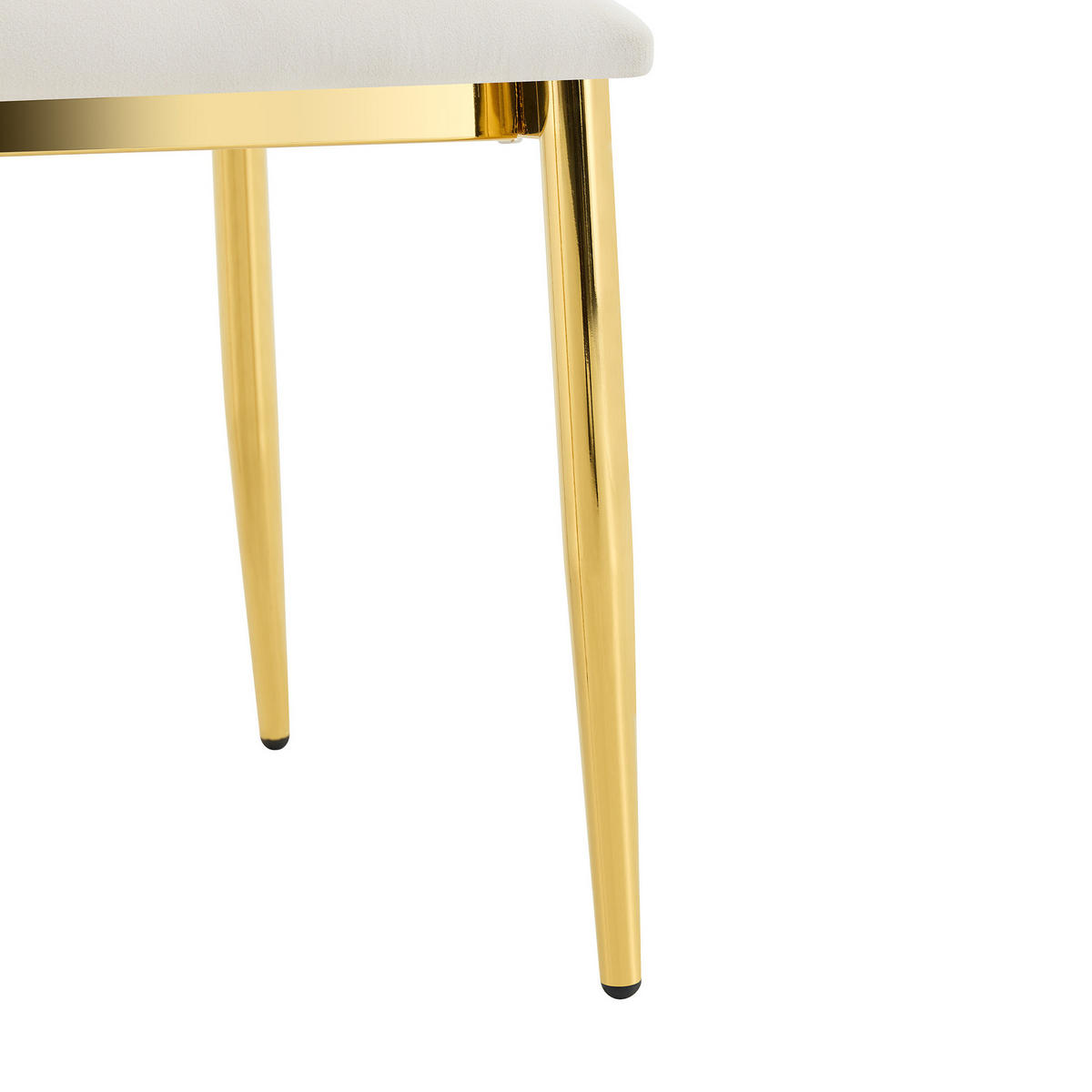 ESSZIMMERSTUHL mit Samtbezug und Metallbeinen Beige Gold - Beige, Metall (45/94/58cm) - Meubliv