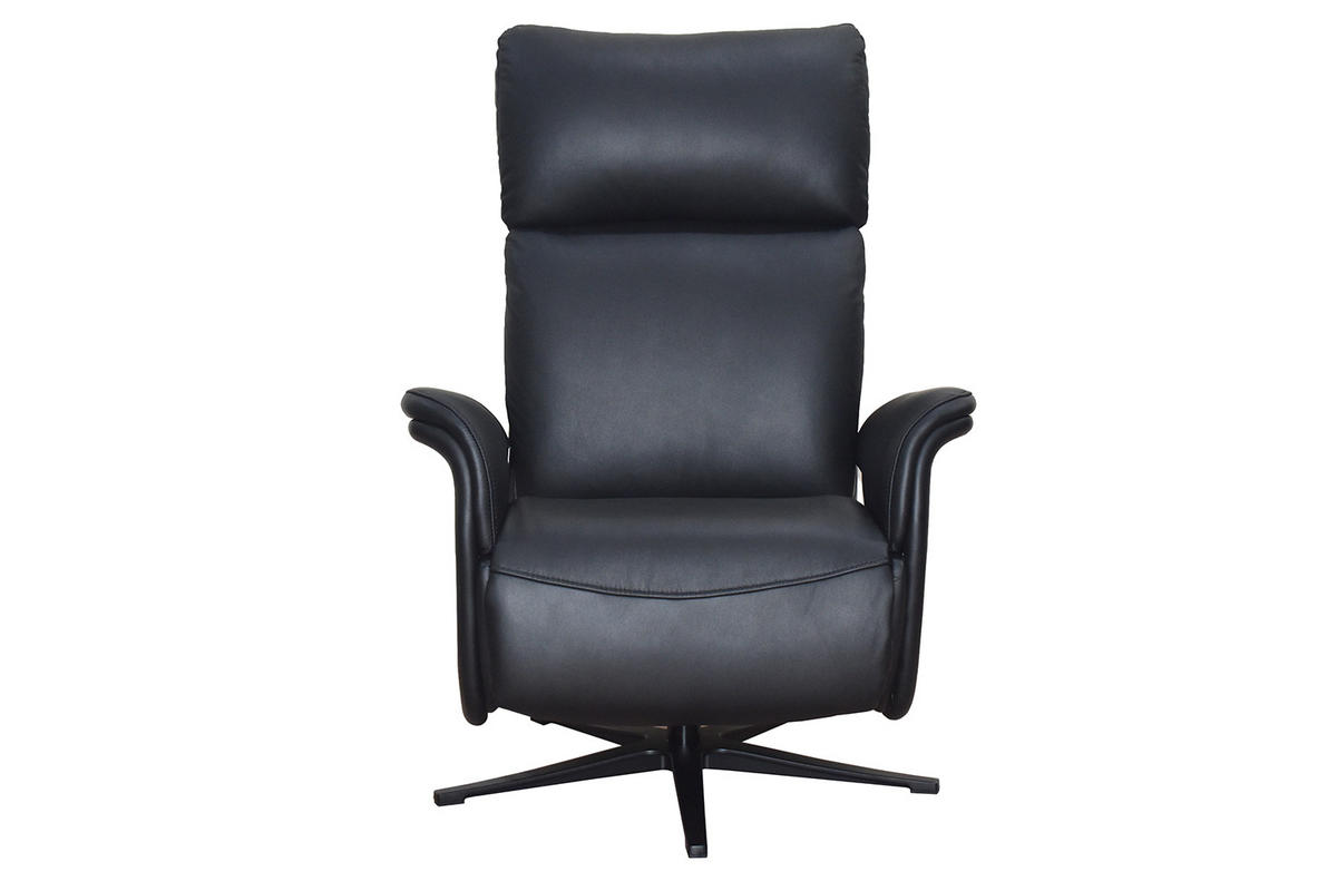 RELAXSESSEL NAMA Schwarz Leder - Schwarz, Leder/Metall (78/111/86cm) - KAWOLA