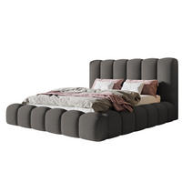 BETT 120x200 - Polsterbett mit Bettkasten und Holzrahmen - Modern Bett - Eleganter Catch Me-Stoff - Kollektion Nora Maxi - Grau - Grau, Holz/Textil (120/200cm) - Alpi-Möbel