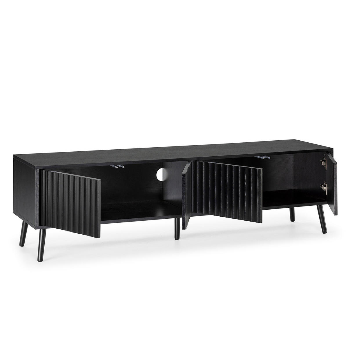 TV-ELEMENT Lluvia 4 Türen Schwarz - Schwarz, Holzwerkstoff (160/45/40cm) - VS Venta-stock