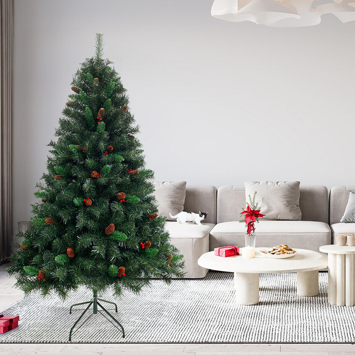 WEIHNACHTSBAUM künstlich - Grün, Kunststoff (90/150cm) - SVITA