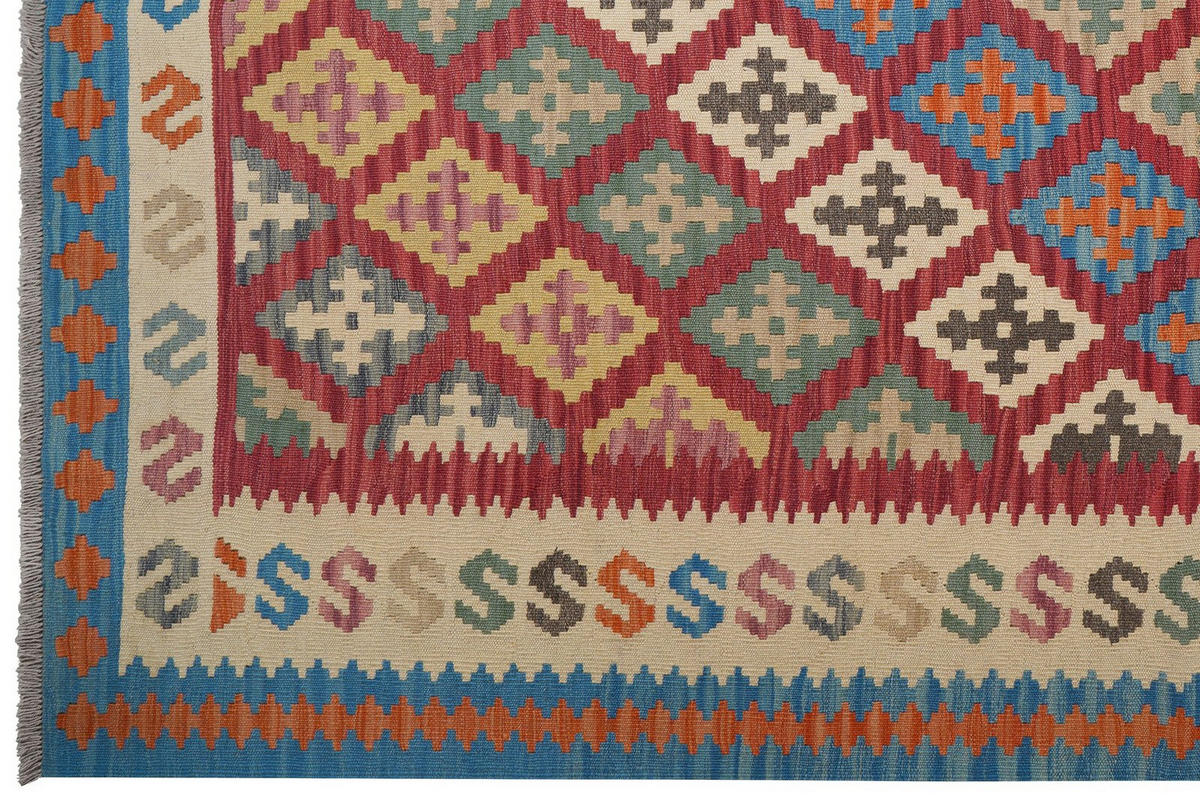 KELIM-TEPPICH handgewebt Gashgai Rot 297/210 cm Schurwolle - Rot, Textil (210/297cm) - Looma