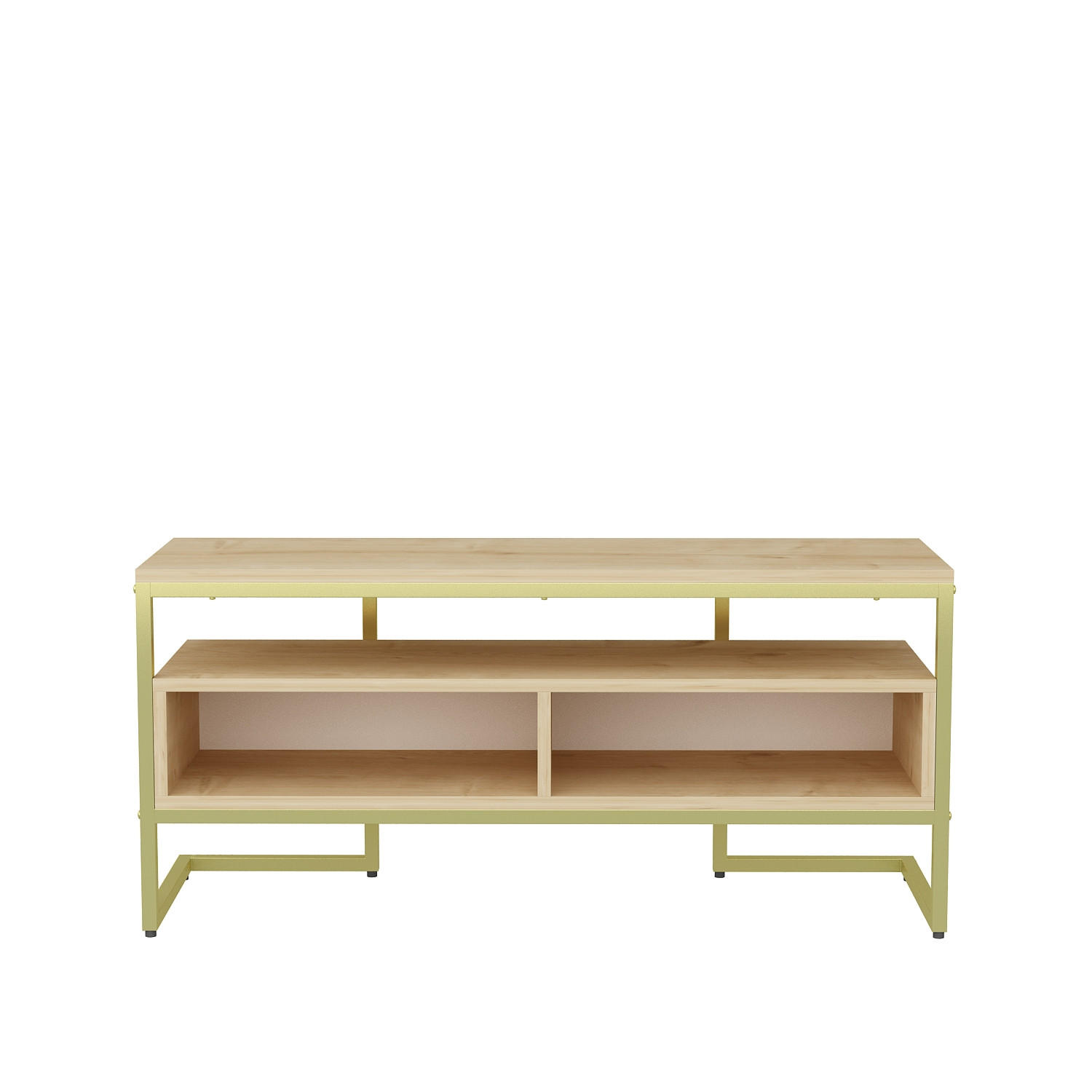 TV-ELEMENT Merrion Gold und Eiche Safir - Eichefarben/Goldfarben, Holzwerkstoff (111/51/35cm) - Decorotika