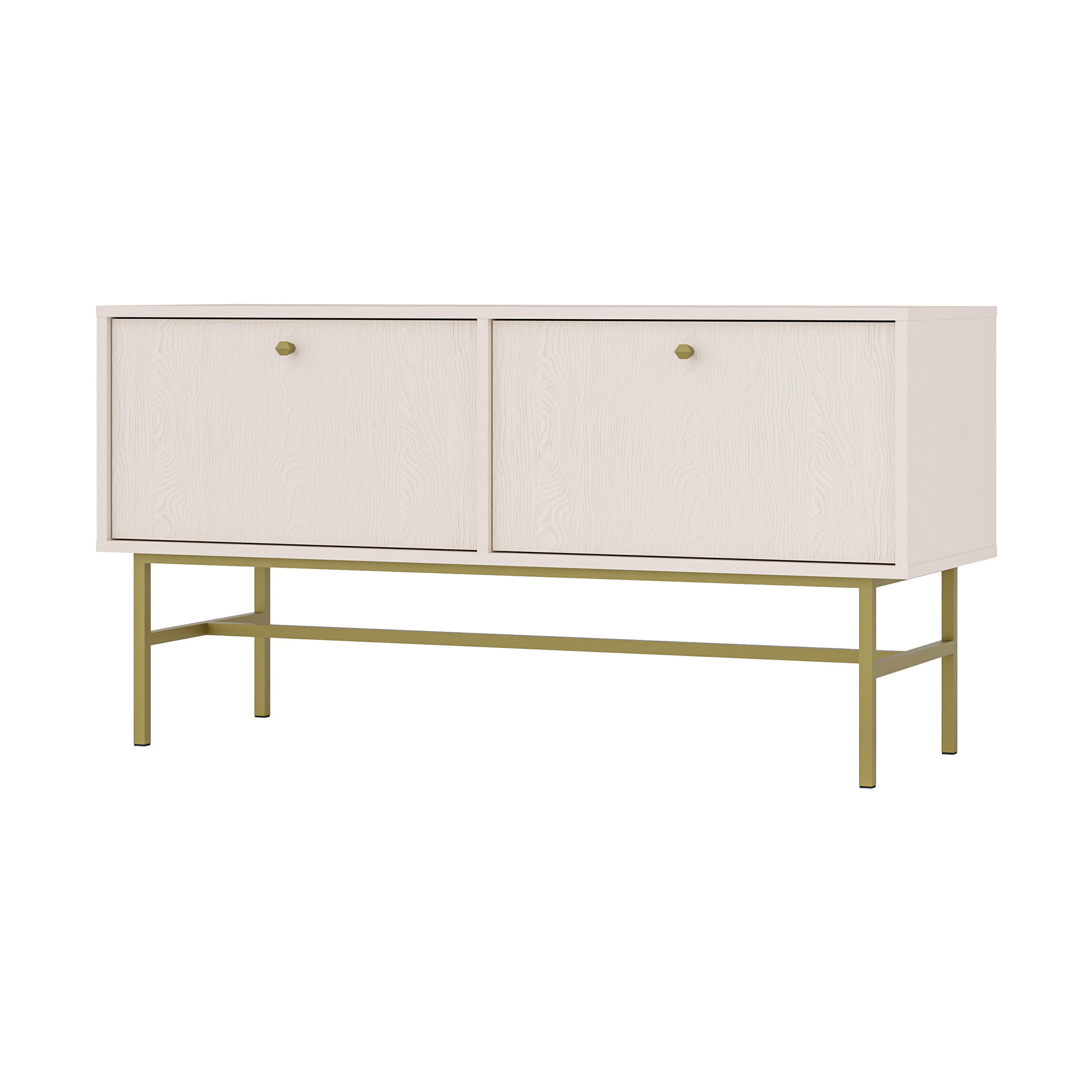 LOWBOARD TORINO 120,6x40,8x62,5 cm mit 2 Türen Beige - Beige, Holzwerkstoff (120.6/62.5/40.8cm) - MASSENO