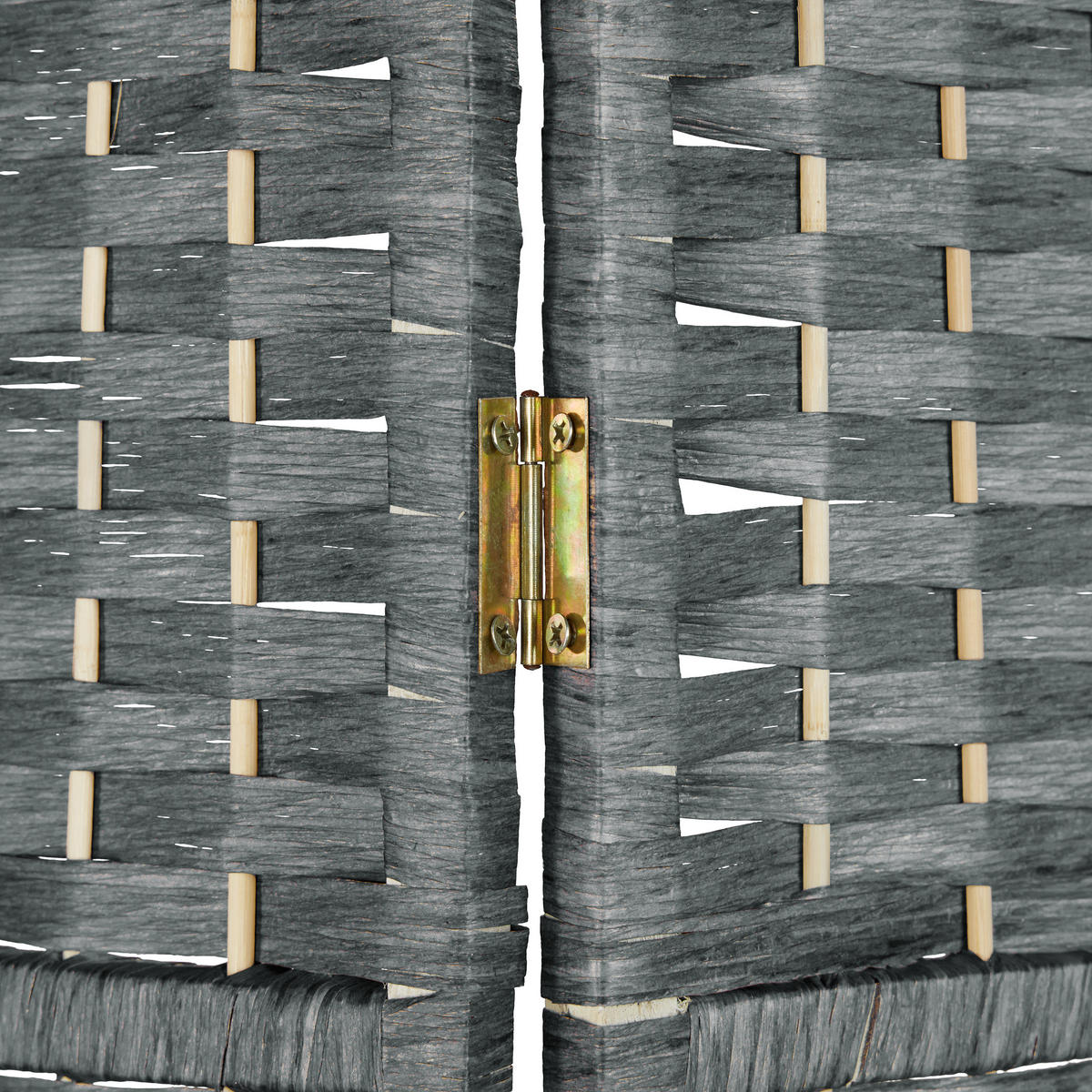 PARAVENT - Grau, Holz/Papier (241/170/2cm) - Relaxdays