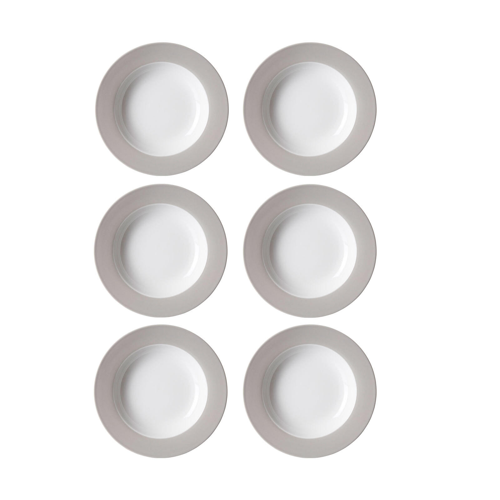 SUPPENTELLER Doppio Grau ø 22 cm 6er Set - Grau, Keramik (22cm) - Ritzenhoff Breker