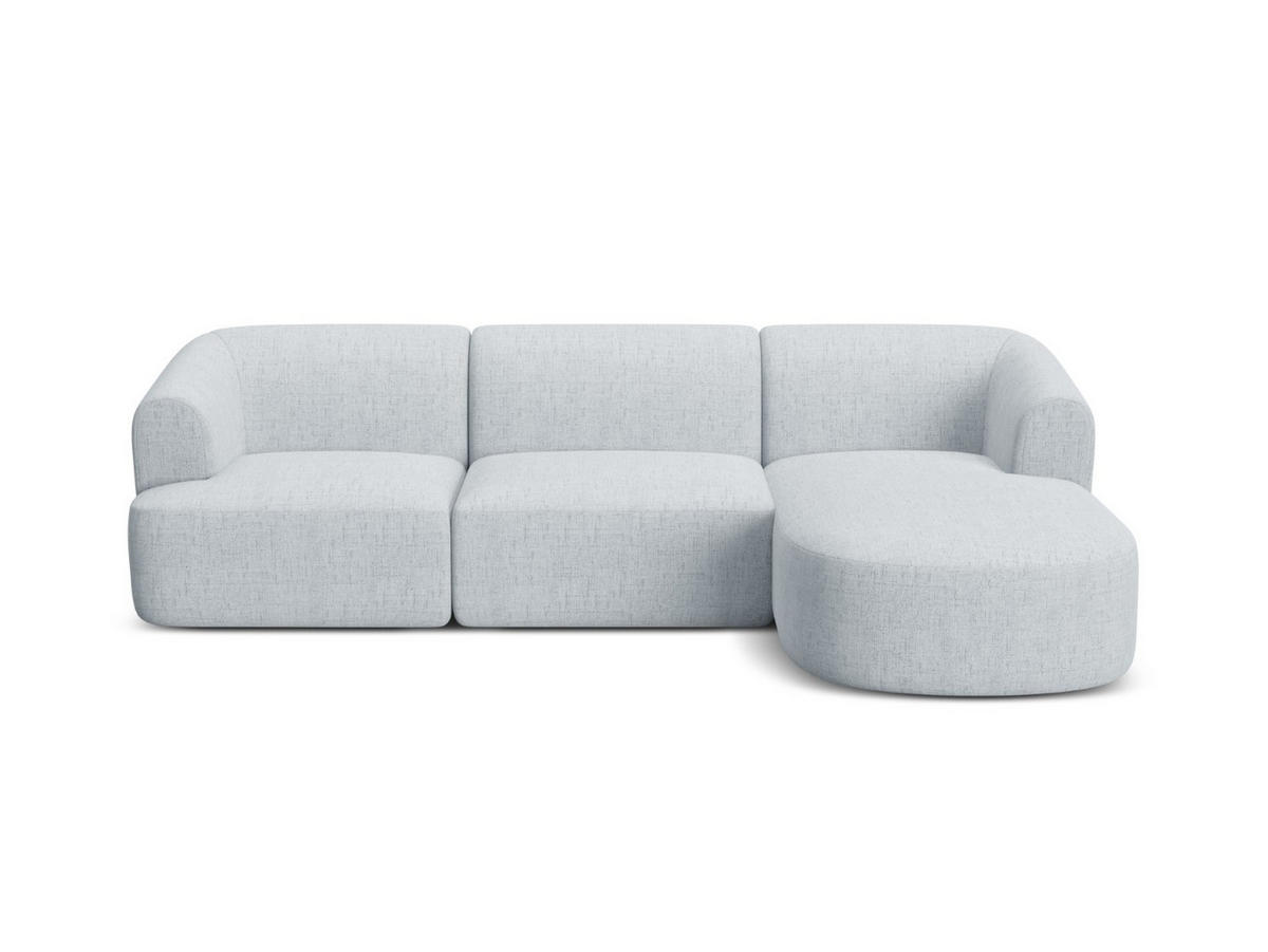 MODULARES-ECKSOFA rechts Campi aus strukturiertem Stoff hellgrau 4 Sitzplätze - Hellgrau, Textil (156/256cm) - Cosmopolitan Design